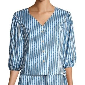 Tory Burch Gemini Link Striped Top